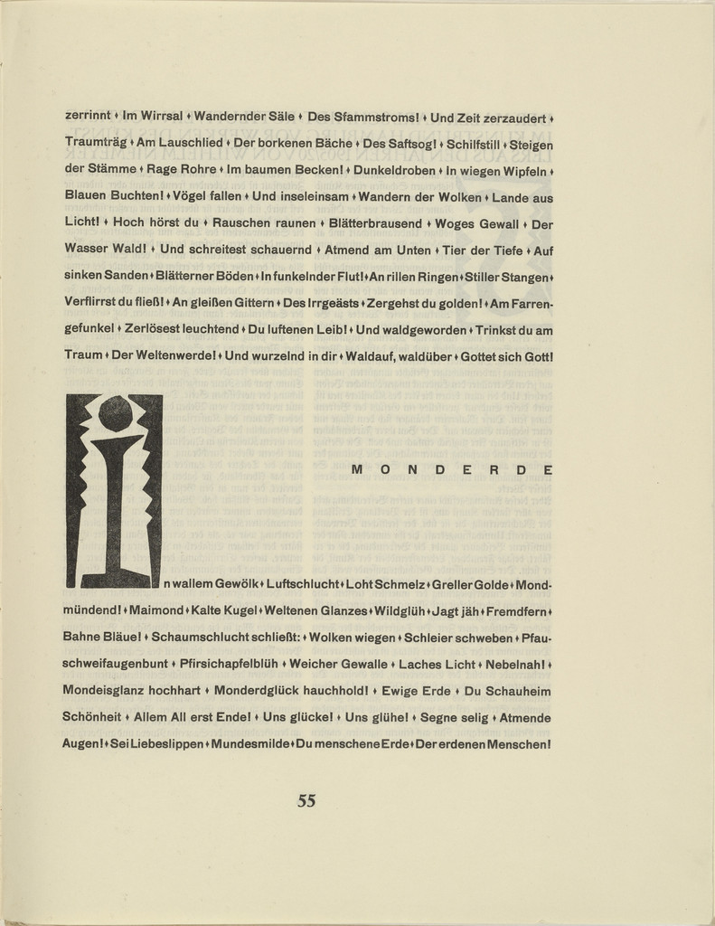 Ornamental initial 'I' from the periodical Kündung, vol. 1, no. 4, 5, 6 (April, May, June 1921)