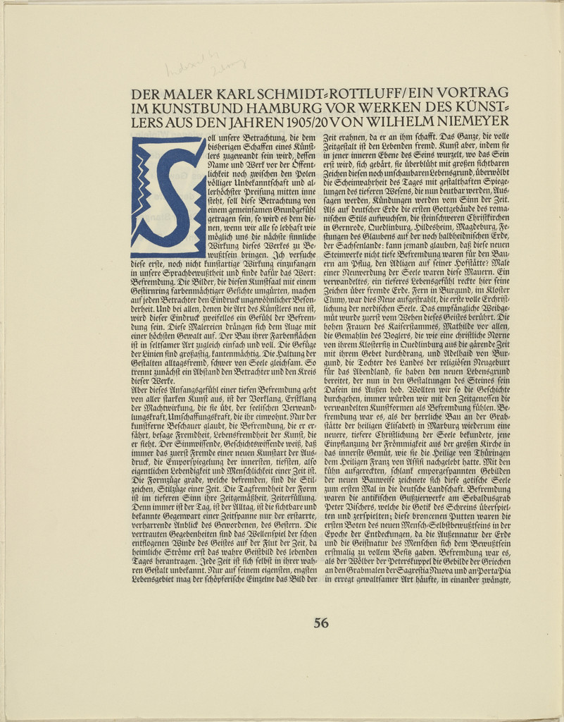Ornamental initial 'S' from the periodical Kündung, vol. 1, no. 4, 5, 6 (April, May, June 1921)