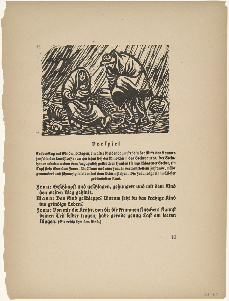 Couple Quarreling in the Rain (Haderndes Paar im Regen) (headpiece, page 11) from Der Findling (The Foundling)