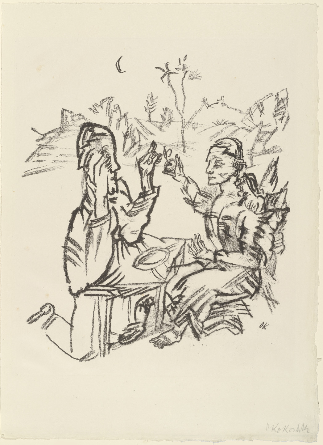 Oskar Kokoschka. The Apple of Eve (Der Apfel der Eva) (plate 6) from The Bound Columbus (Der gefesselte Columbus). 1916 (executed 1913)