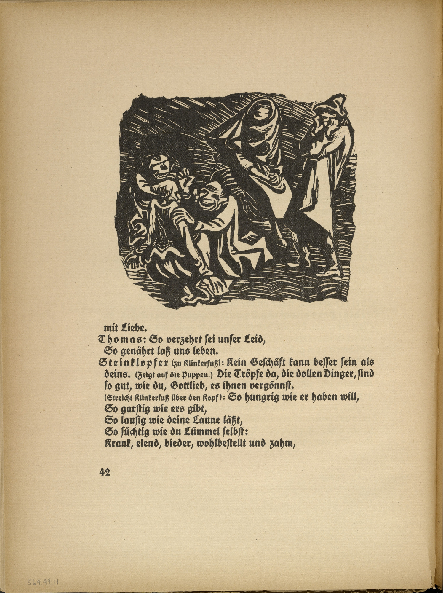 Ernst Barlach. Group of Several Figures (Gruppe aus mehreren Figuren) (in-text plate, page 42) from Der Findling (The Foundling)