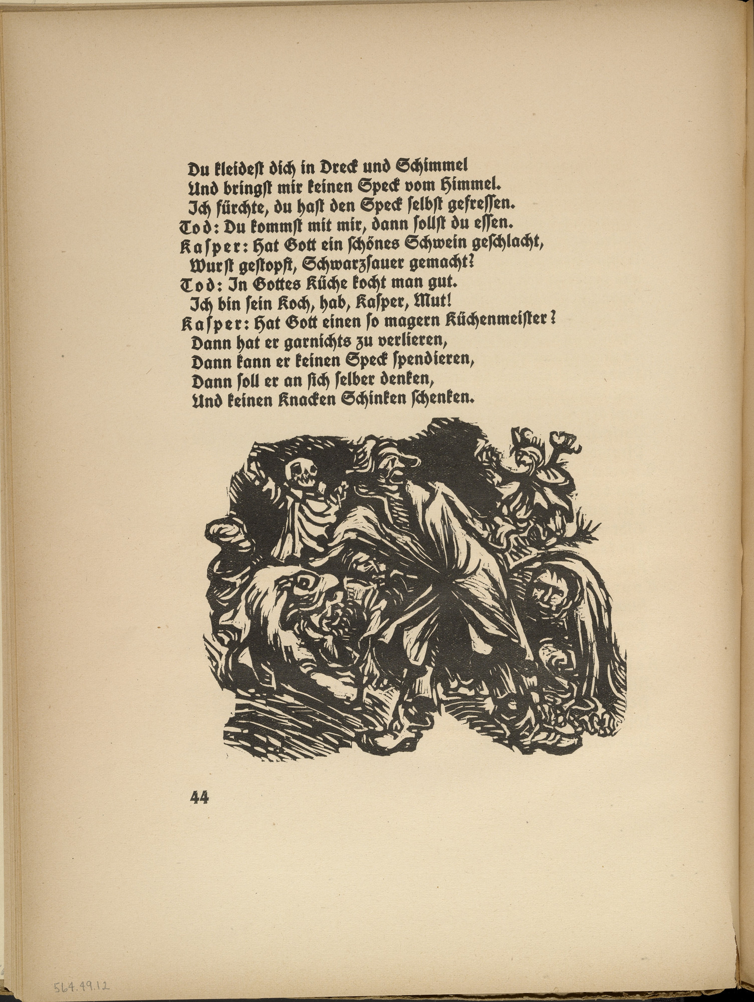 Ernst Barlach. The Puppeteer (Der Puppenspieler) (in-text plate, page 44) from Der Findling (The Foundling)