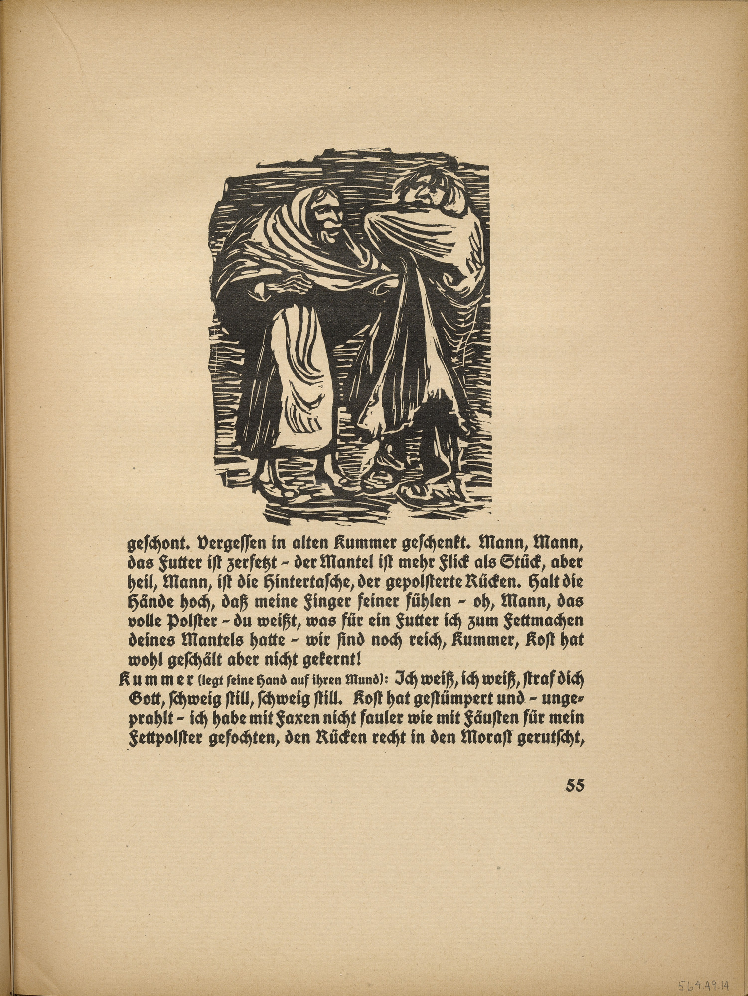 Ernst Barlach. The Robe is More Patchwork than Whole (Der Mantel ist mehr Flick als Stück) (in-text plate, page 55) from Der Findling (The Foundling)