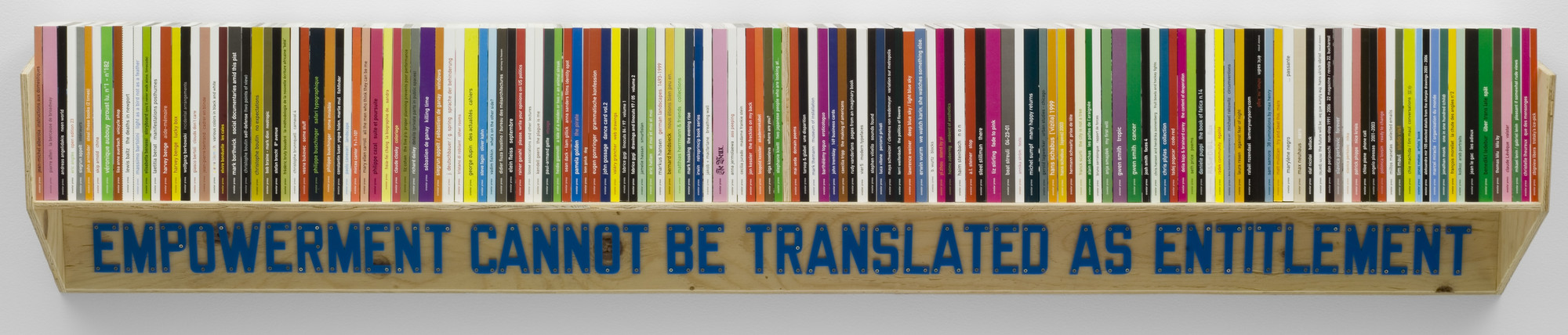 Lawrence Weiner. A Bookcase for onestar press. 2007