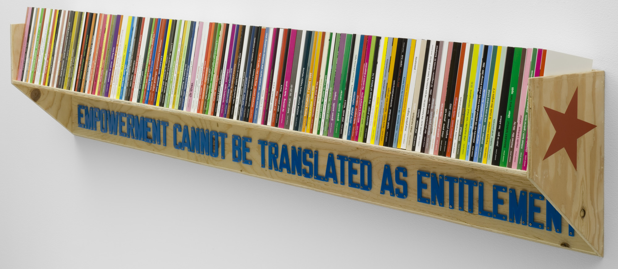 Lawrence Weiner. A Bookcase for onestar press. 2007