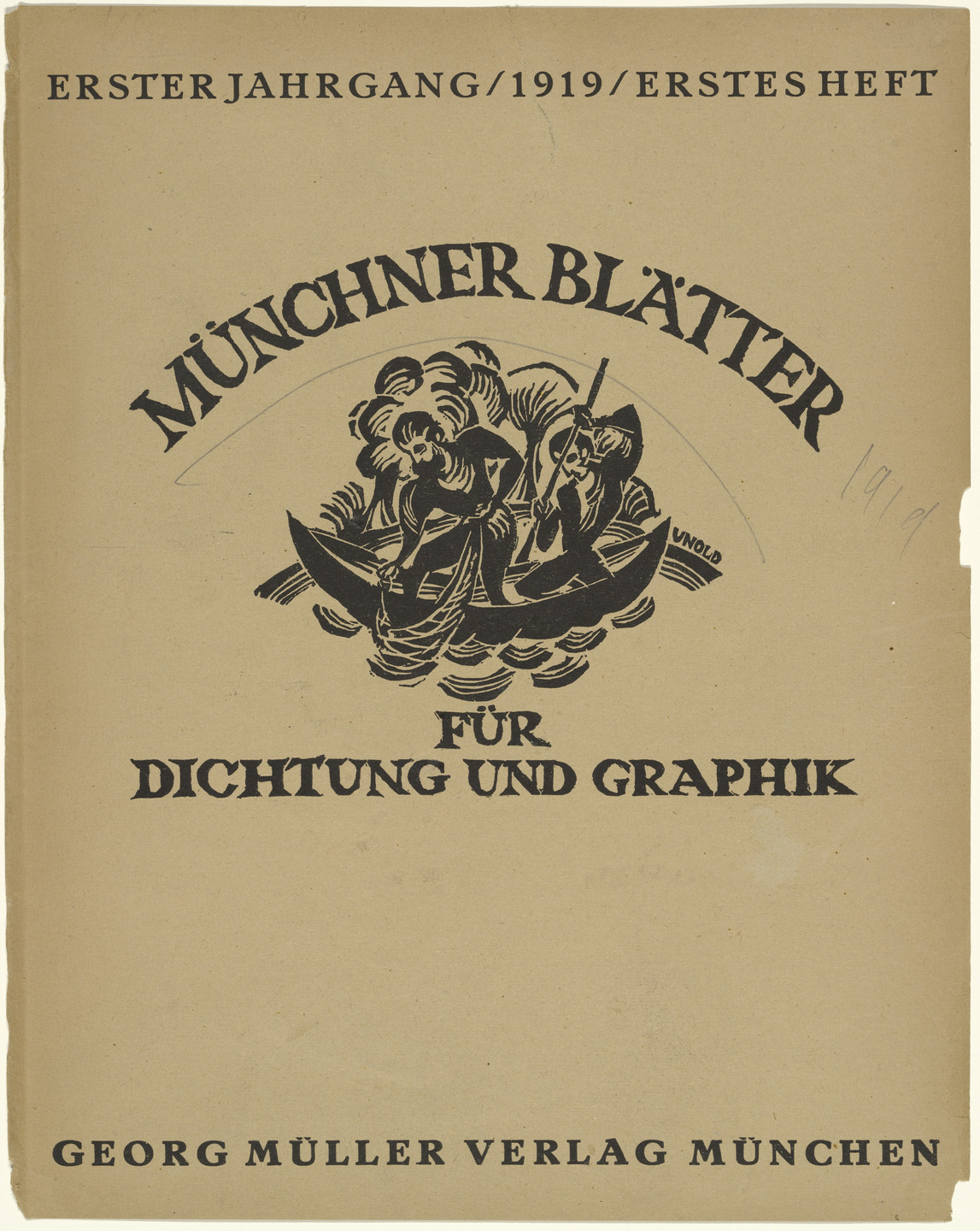 Various Artists, Max Unold, Richard Seewald, Adolf Ferdinand Schinnerer, Edwin Scharff, Paul Klee, Rudolf Grossmann, Josef Eberg, Karl Caspar, Walther Teutsch, Heinrich Campendonk, Alfred Kubin, Hans Gött, René Beeh. Münchner Blätter für Dichtung und Graphik, vol. 1, nos. 1-11/12. 1919