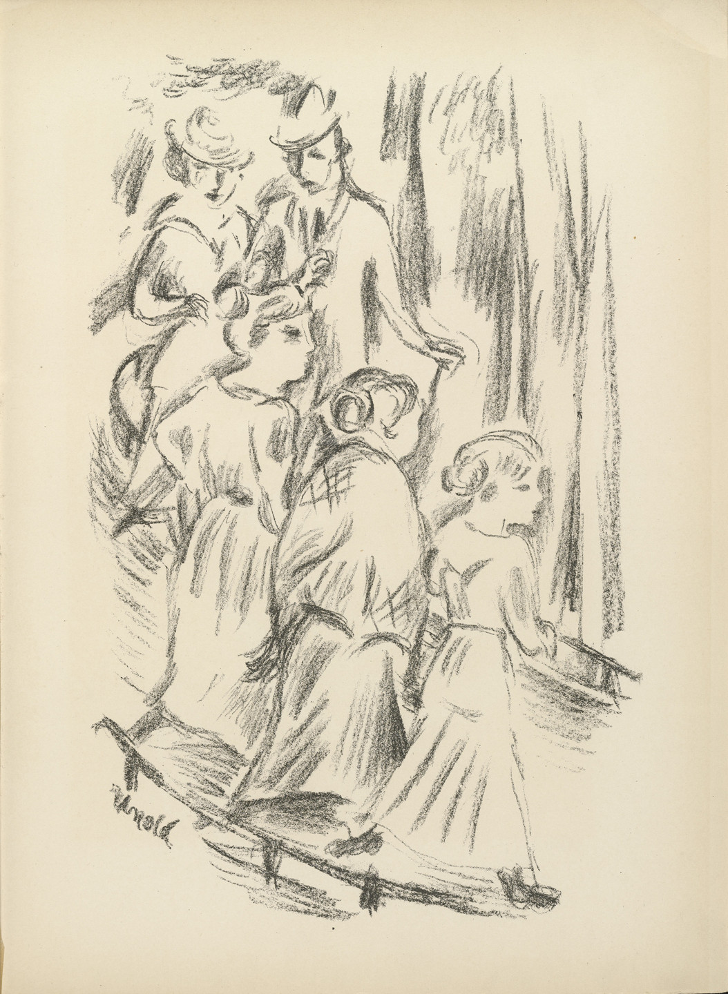 Max Unold. The Street (Die Straße) (plate 25) from the illustrated book Deutsche Graphiker der Gegenwart (German Printmakers of Our Time). 1920