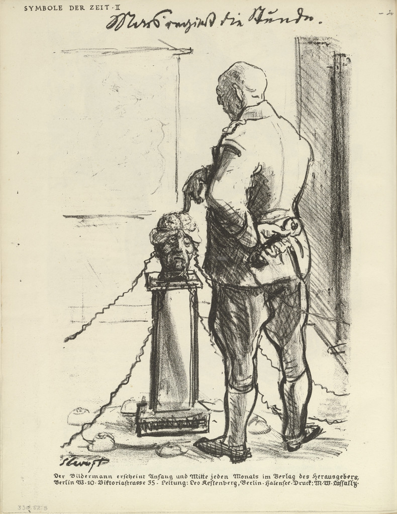 Signs of the Times II: Mars Rules the Hour (Symbole der Zeit II: Mars regiert die Stunde) (plate, folio 5 verso) from the periodical Der Bildermann, vol. 1, no. 2 (Apr 1916)