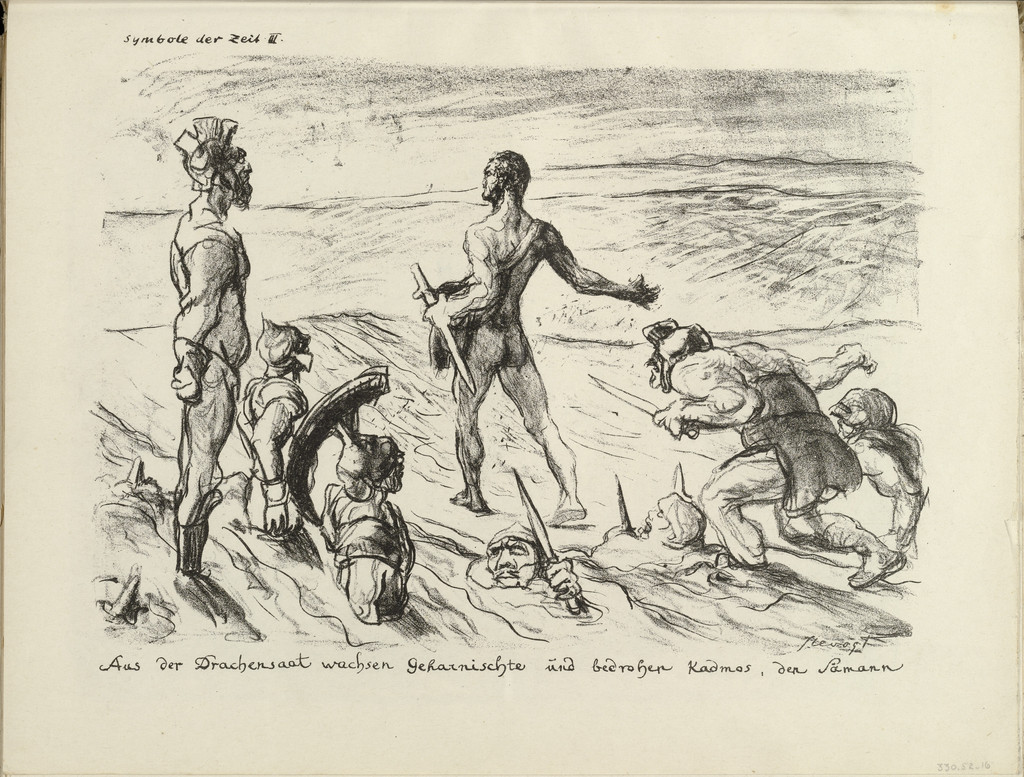 Signs of the Times III (Symbole der Zeit III) (plate, folio 9 verso) from the periodical Der Bildermann, vol. 1, no. 4 (May 1916)