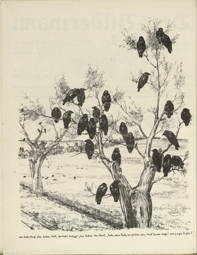 The Raven (plate, folio 10 verso) from the periodical Der Bildermann, vol. 1, no. 5 (Jun 1916)