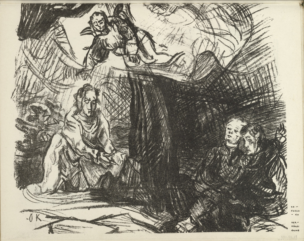 Christ on the Mount of Olives (Christus am Ölberg) (plate, folio 15 verso) from the periodical Der Bildermann, vol. 1, no. 7 (Jul 1916)