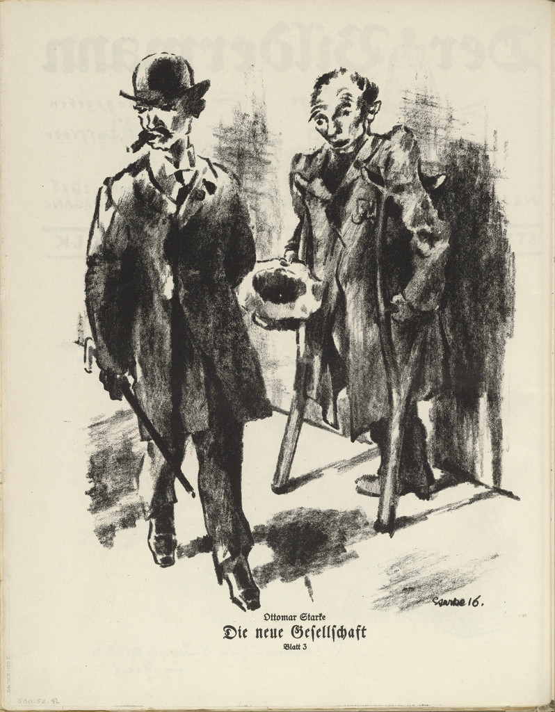 The New Society: Plate 3 (Die neue Gesellschaft: Blatt 3) (plate, folio 22 verso) from the periodical Der Bildermann, vol. 1, no. 11 (September 1916)