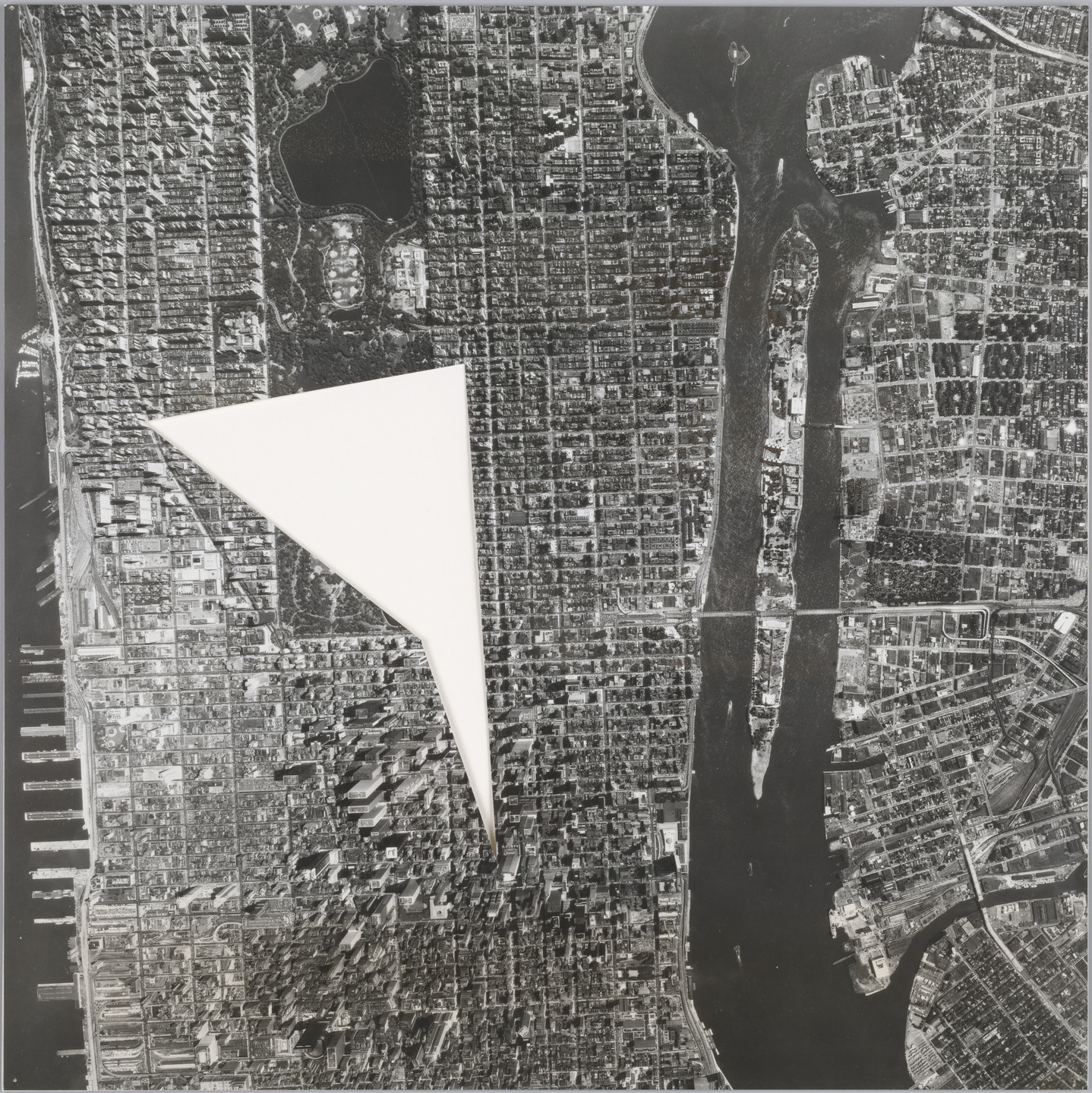Sol LeWitt. A Photograph of Mid-Manhattan with the Area between The Plaza, Ansonia, Biltmore and Carlyle Hotels Removed (R 770). 1978