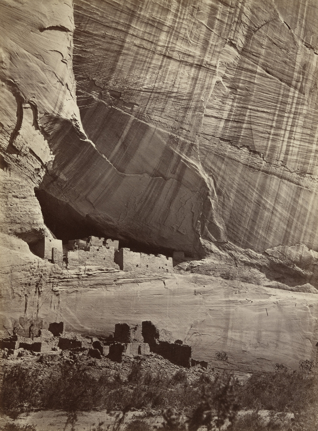 Timothy O&#39;Sullivan. Ancient Ruins in the Cañon de Chelle, New Mexico. In a Niche Fifty Feet Above Present Cañon Bed. 1873