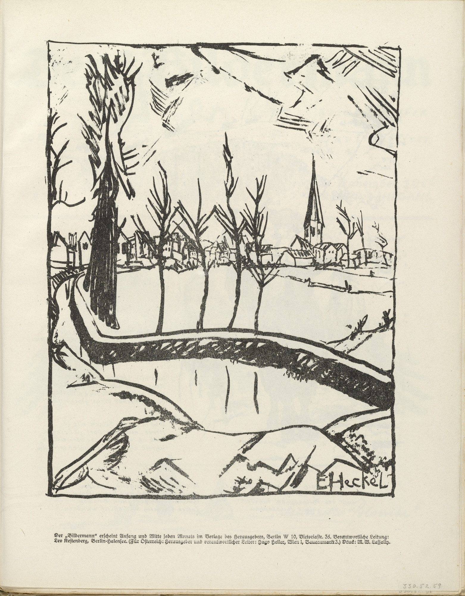 Erich Heckel. Near Ghent (Bei Gent) (plate, folio 31) from the periodical Der Bildermann , vol. 1, no. 15 (Nov 1916)