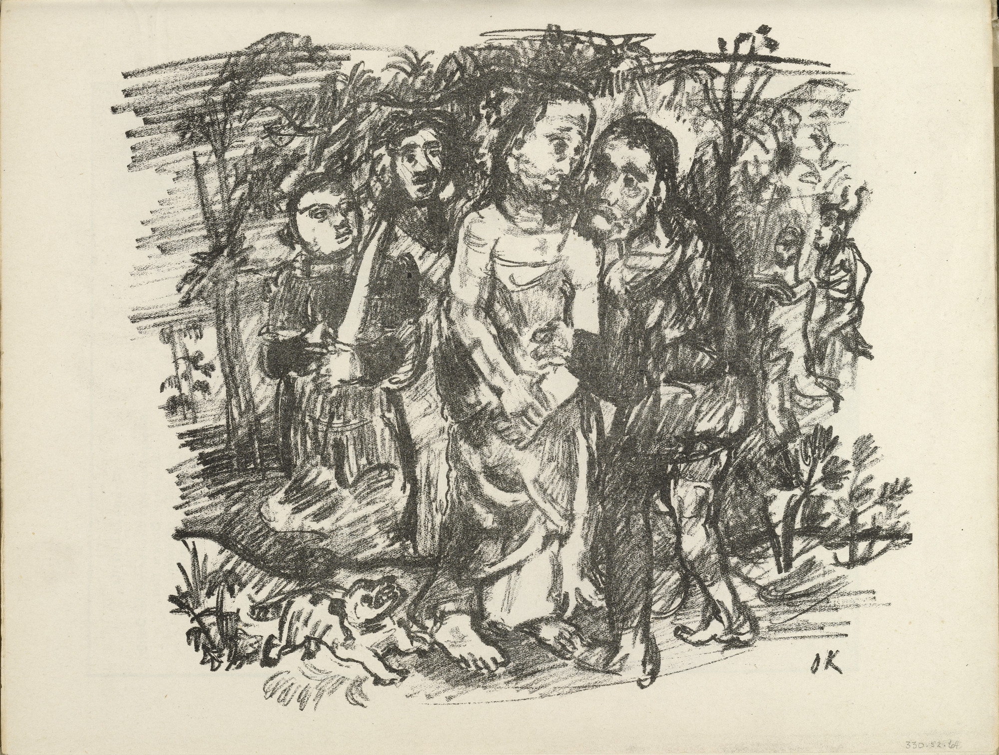 Oskar Kokoschka. Gethsemane (plate, folio 33 verso) from the periodical Der Bildermann , vol. 1, no. 16 (Nov 1916)