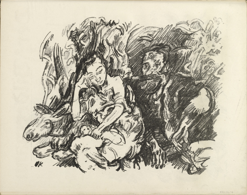 The Holy Family. Rest on the Flight to Egypt (Die Heilige Familie. Rast auf der Flucht nach Ägypten) (plate, folio 37 verso) from the periodical Der Bildermann, vol. 1, no. 18 (Dec 1916)