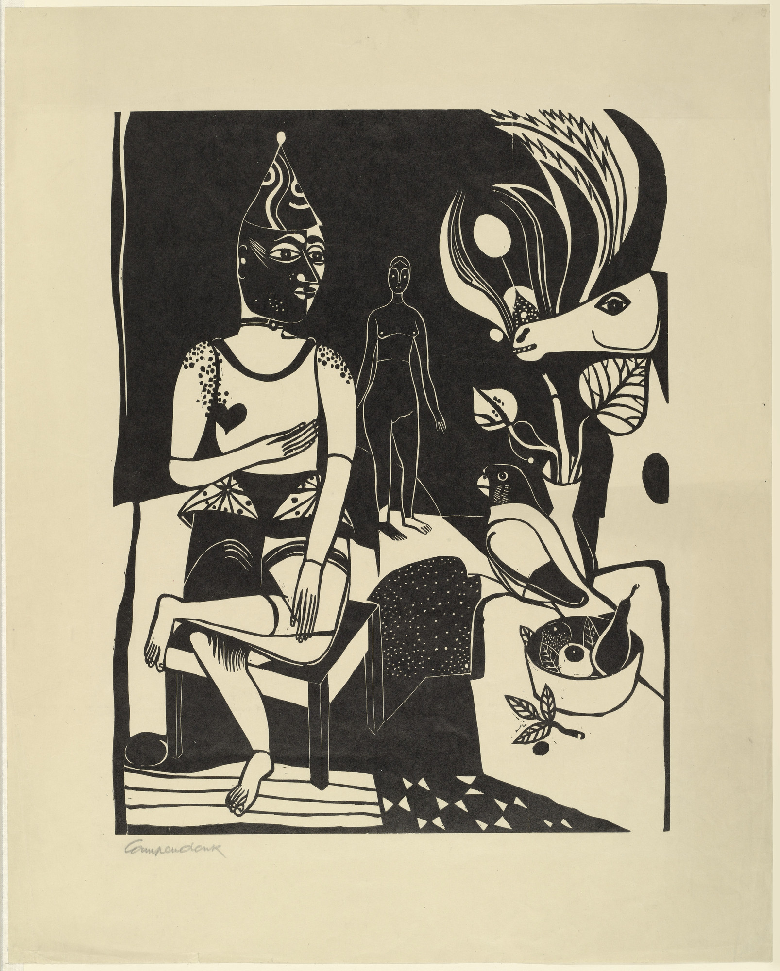 Heinrich Campendonk. Seated Harlequin (Sitzender Harlekin)