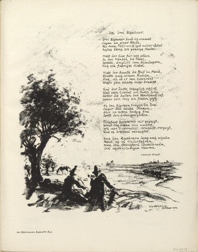 Untitled, illustration to Nikolaus Lenau's poem "The Three Gypsies" (border, 7th song, folio 45) from the periodical Der Bildermann, supplement to vol. 1, no. 13 (October 1916)