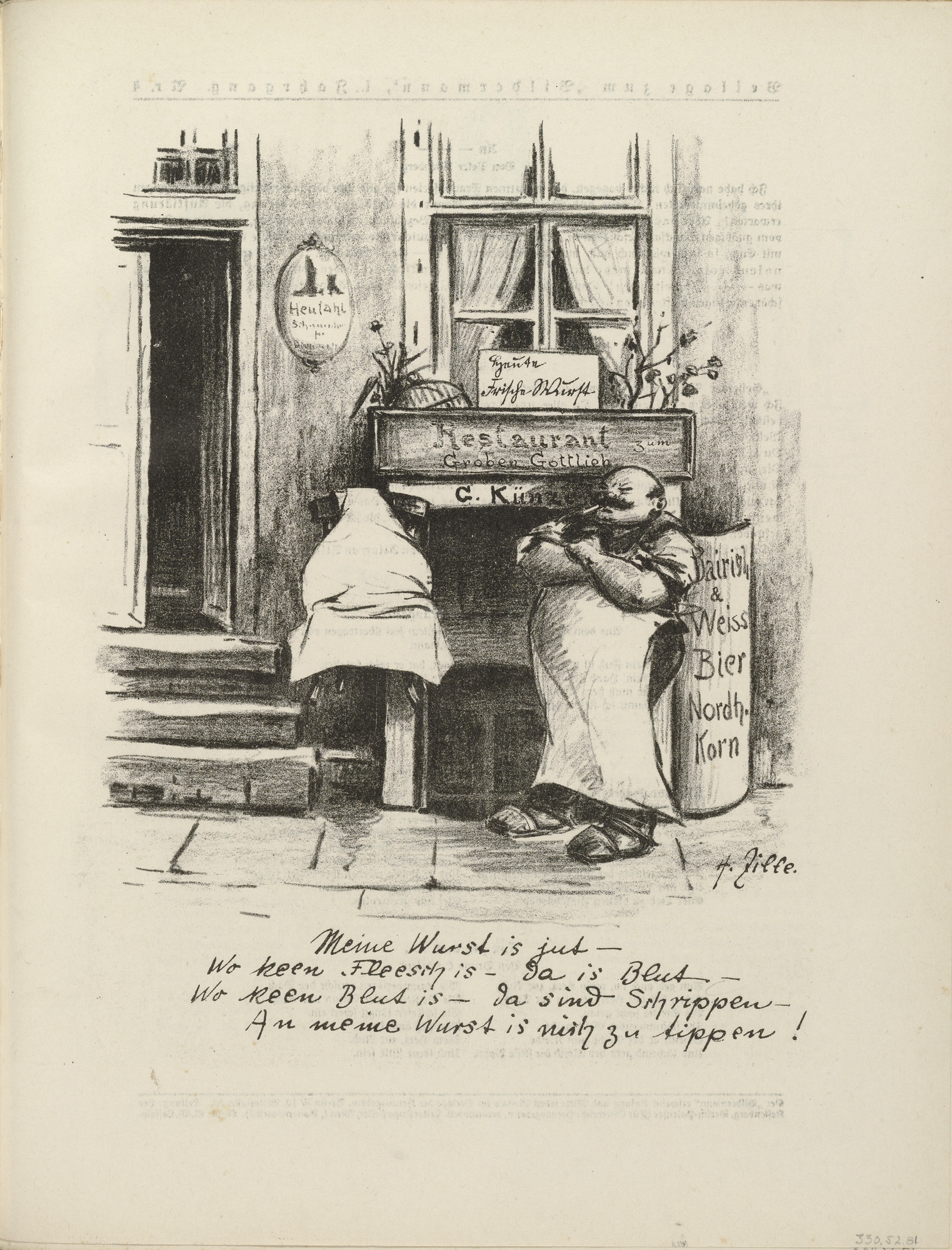 Heinrich Zille. The Publican (plate, folio 48) from the periodical Der Bildermann, supplement to vol. 1, no. 4 (May 1916)