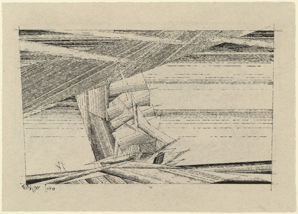 Square-Rigger, Lyonel Feininger, 1940, Pen and ink on paper