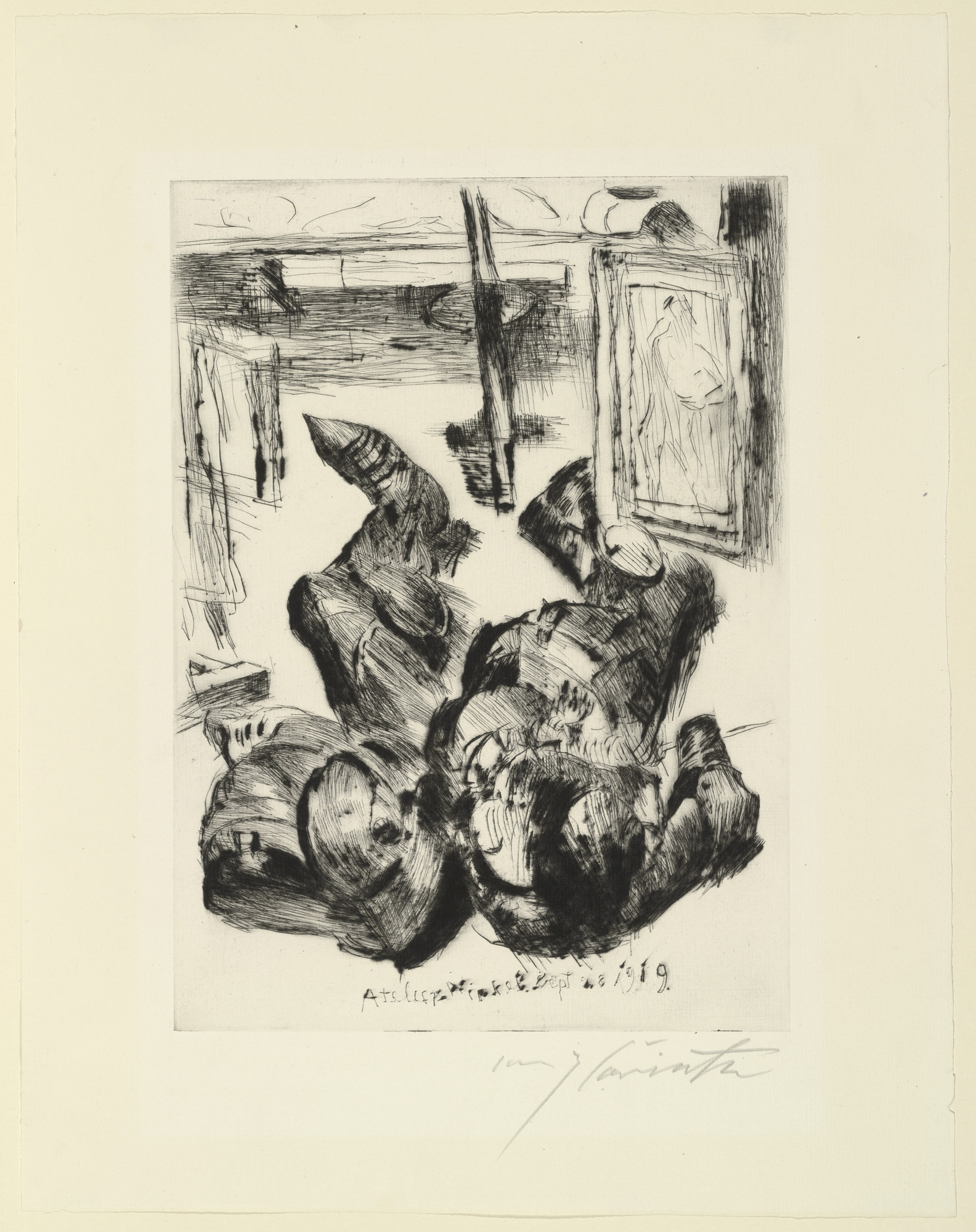 Lovis Corinth. Studio Corner (Atelierwinkel) from the portfolio At the Corinthians (Bei den Corinthern)