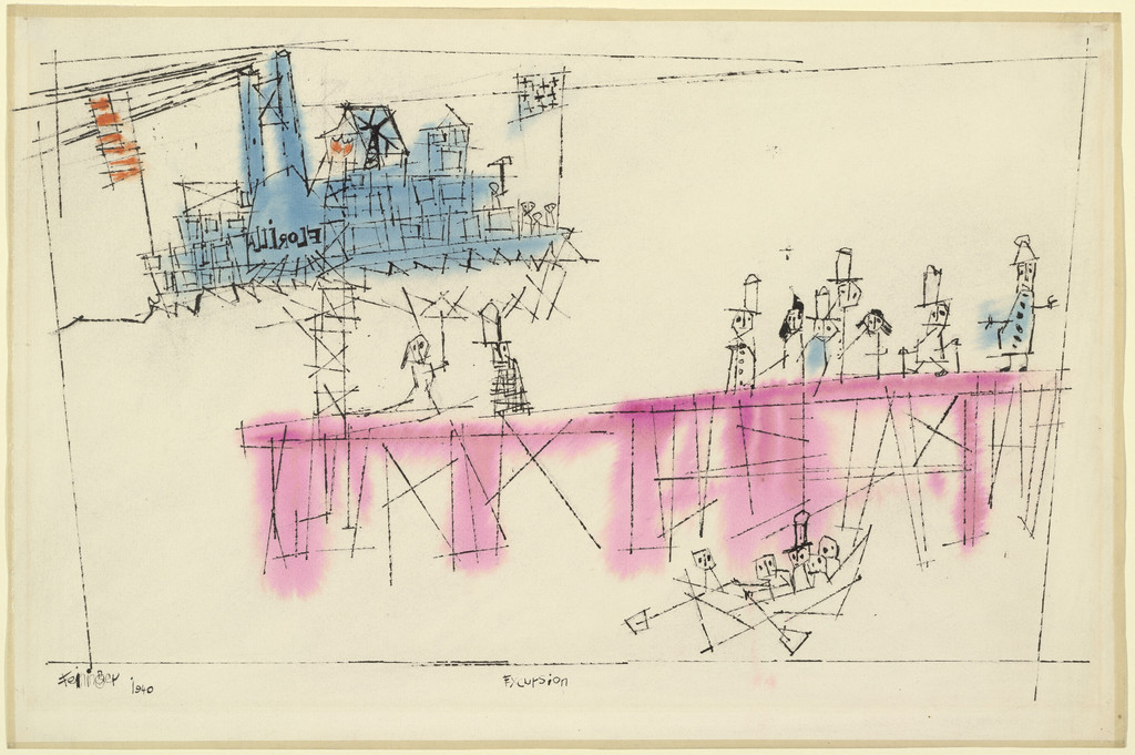 Excursion, Lyonel Feininger, 1940, Watercolor and pen and ink on paper