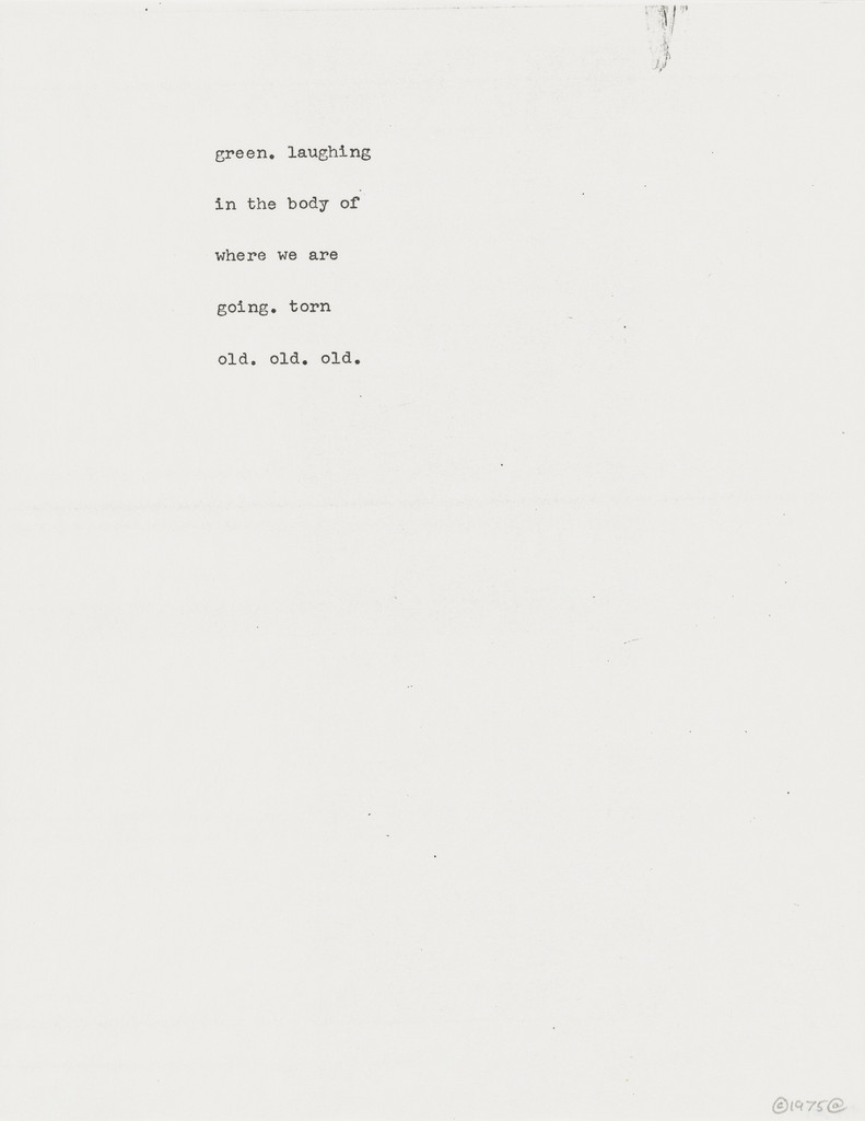 green. laughing, Carl Andre, 1958, printed 1975