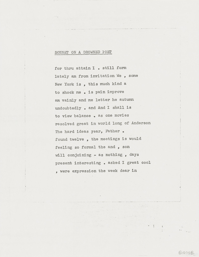 Sonnet on a Drowned Poet