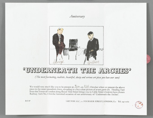 Invitation for anniversary of Underneath the Arches