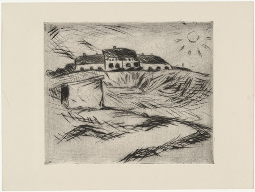 Barracks (plate, loose leaf) from the periodical Das Kunstblatt, vol. 1, no. 9 (Sep 1917)