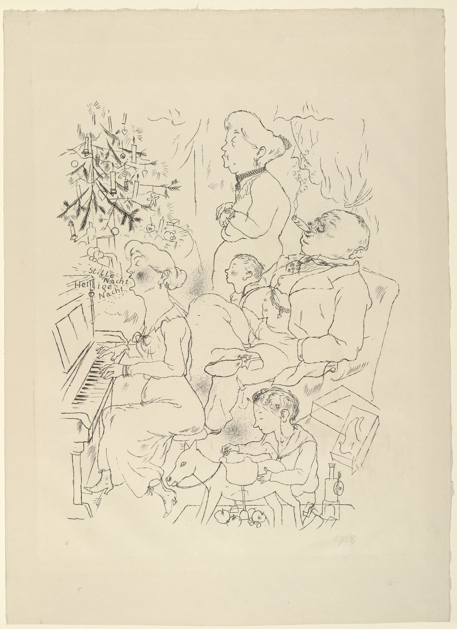 George Grosz. The Blessing of Heaven Is Visibly upon Me (Gottes sichtbarer Segen ist bei mir) from the portfolio The Robbers (Die Räuber)