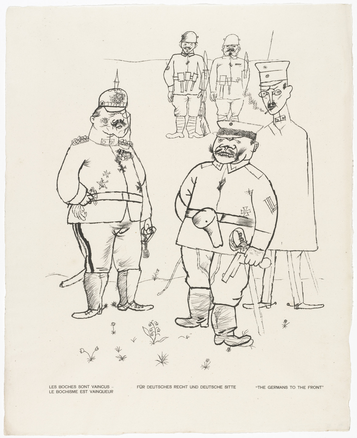 George Grosz. The Germans to the Front (Für deutsches Recht und deutsche Sitte) from the portfolio God with Us (Gott mit uns). 1919, published 1920