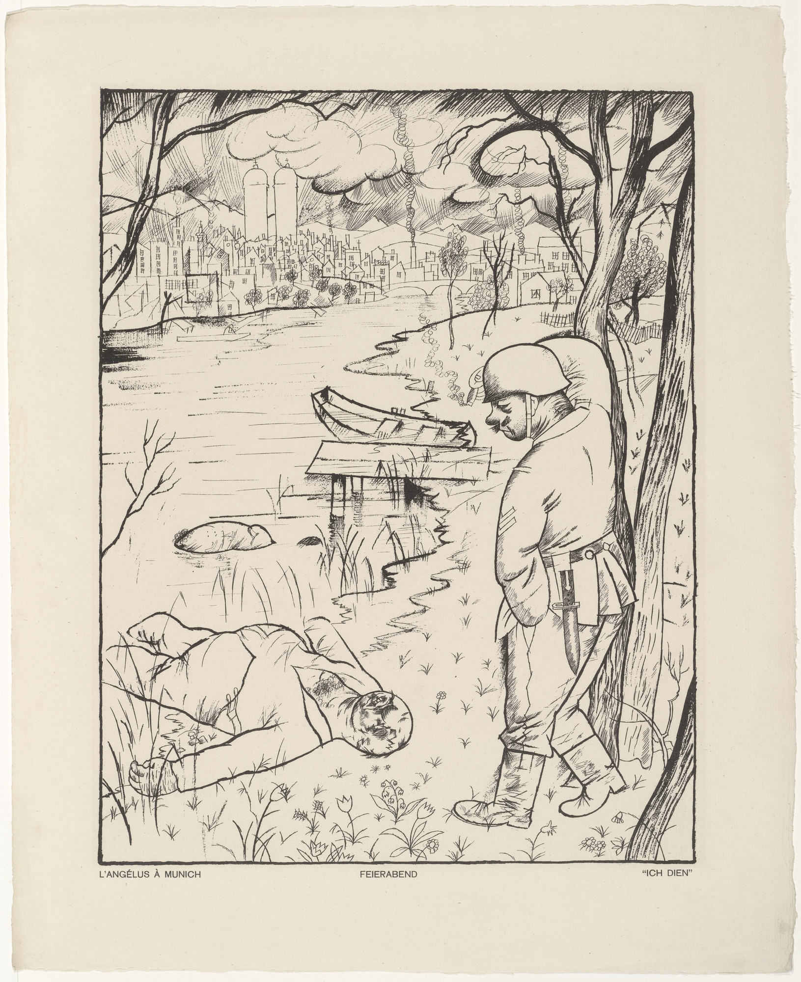 George Grosz. Ich dien (Feierabend) from the portfolio God with Us (Gott mit uns)