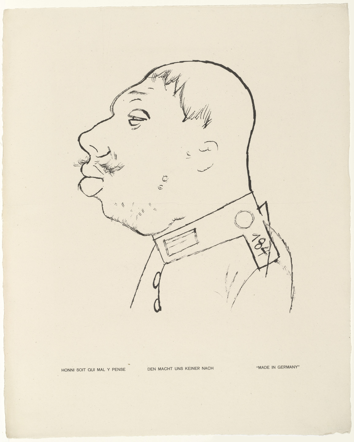 George Grosz. Made in Germany (Den macht uns keiner nach) from the portfolio God with Us (Gott mit uns). 1919, published 1920