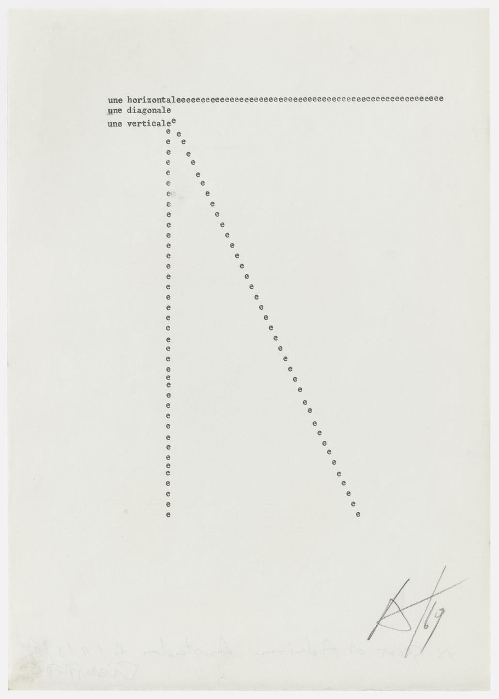 Gianfredo Camesi. Une Horizontale ect. 1969