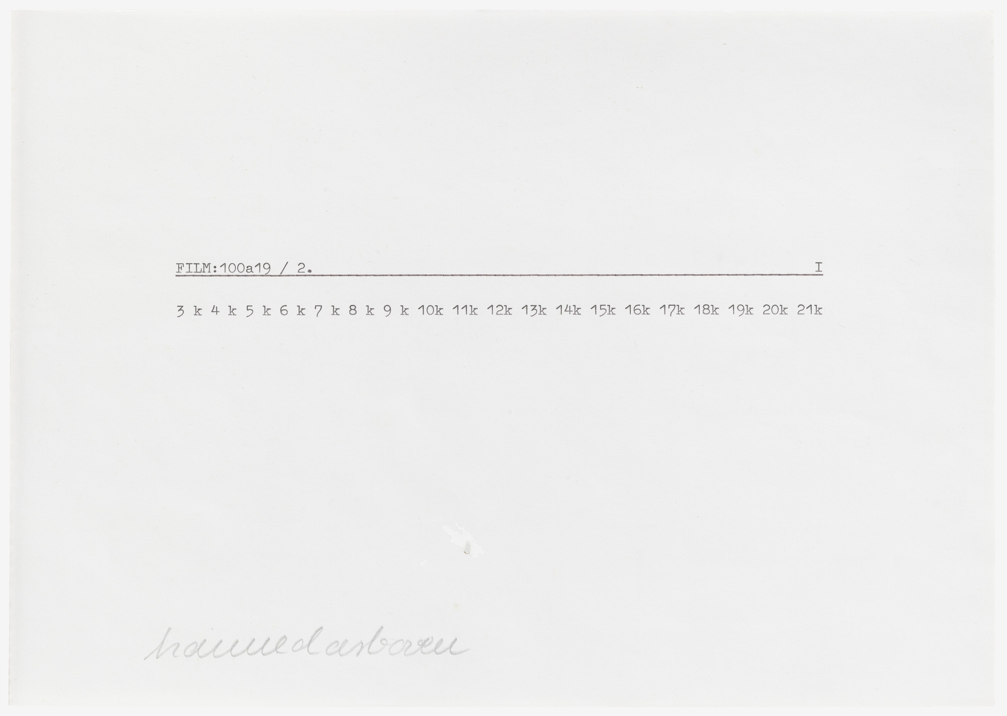Hanne Darboven. Untitled (FILM… 2.). (c. 1970)
