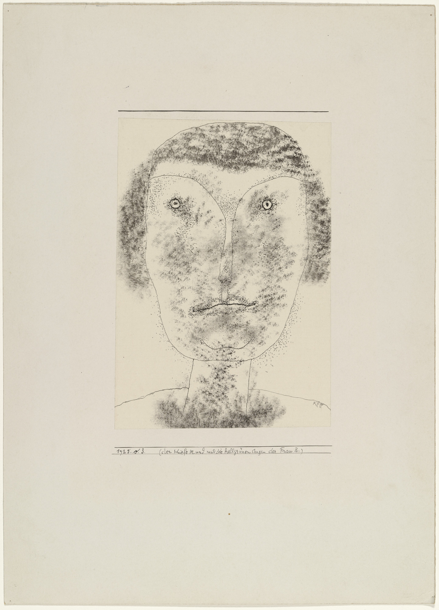 Paul Klee. The Crooked Mouth and the Light Green Eyes of Mrs. B. ( Der schiefe Mund und die hellgrünen Augen der Frau B. )