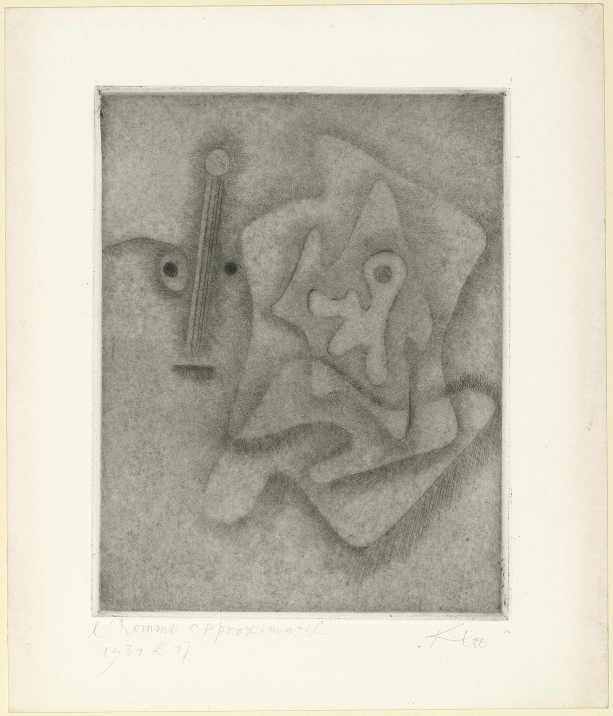 Paul Klee. The Approximate Man (L&#39;Homme approximatif) from the deluxe edition of the book L&#39;Homme approximatif by Tristan Tzara. 1931