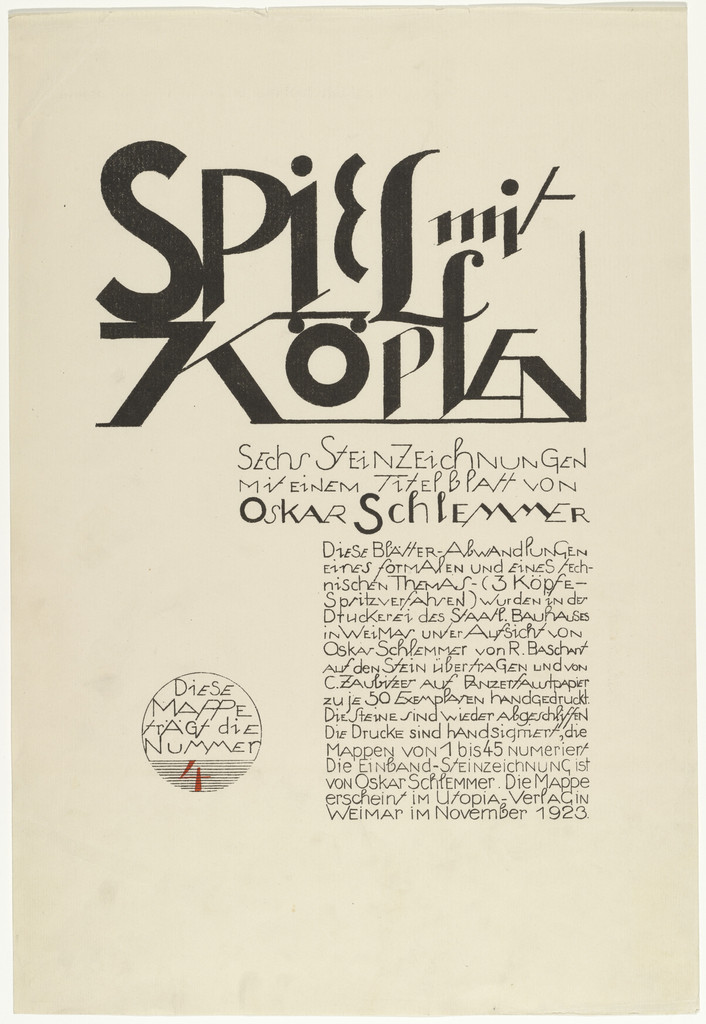 Title page (Titelblatt)  from Play on Heads (Spiel mit Köpfen)