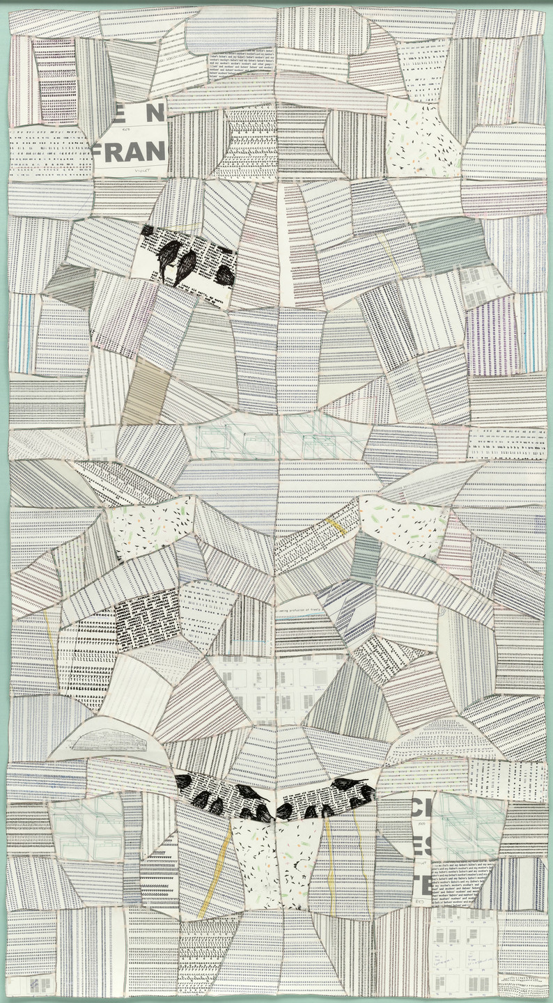Frances Stark. Untitled (Quilt with Birds and Boxes). (2004)