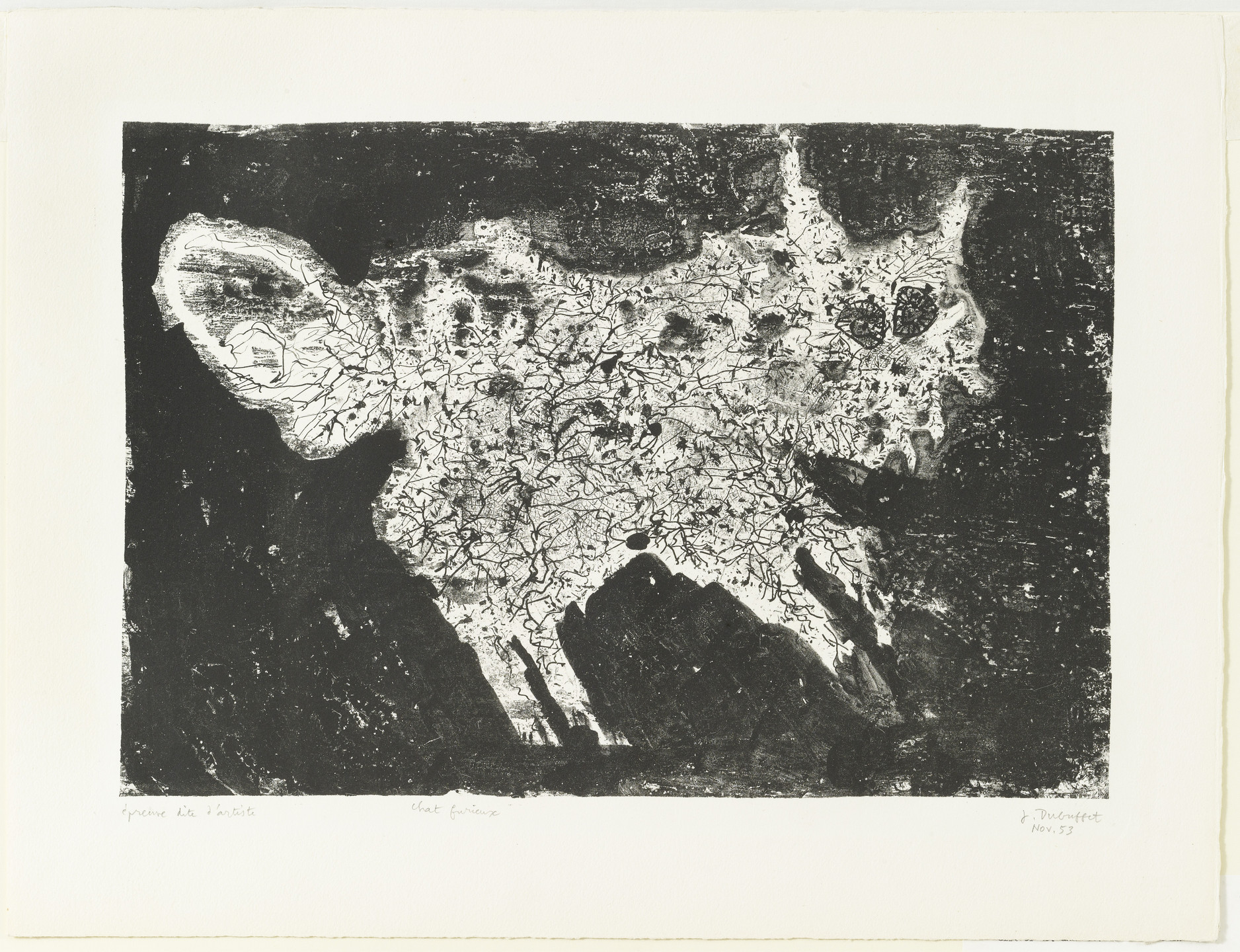 Jean Dubuffet. Angry Cat ( Chat furieux ). 1953