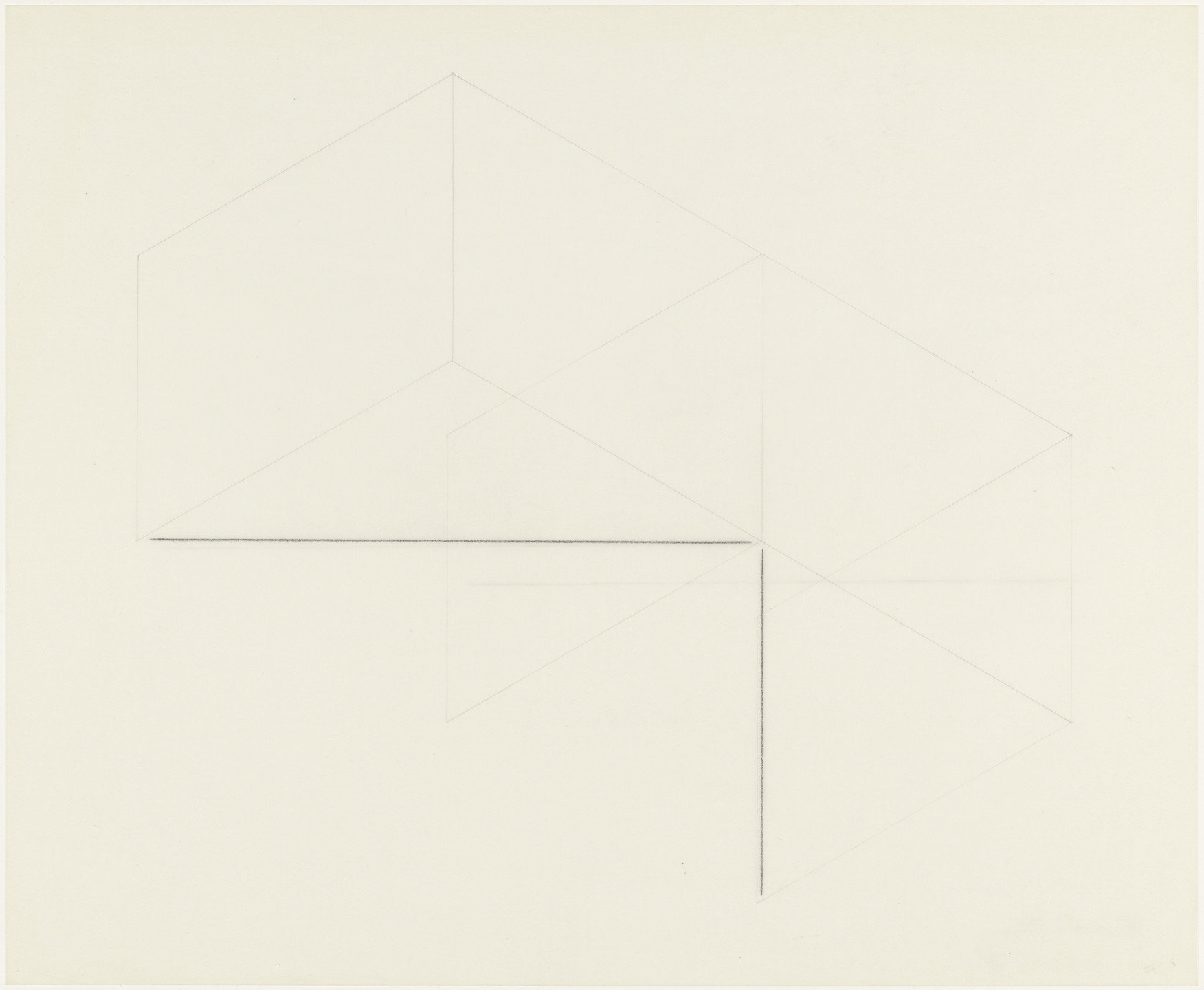 Fred Sandback. From the series 16 Variations of 2 Horizontal Lines. (1973)