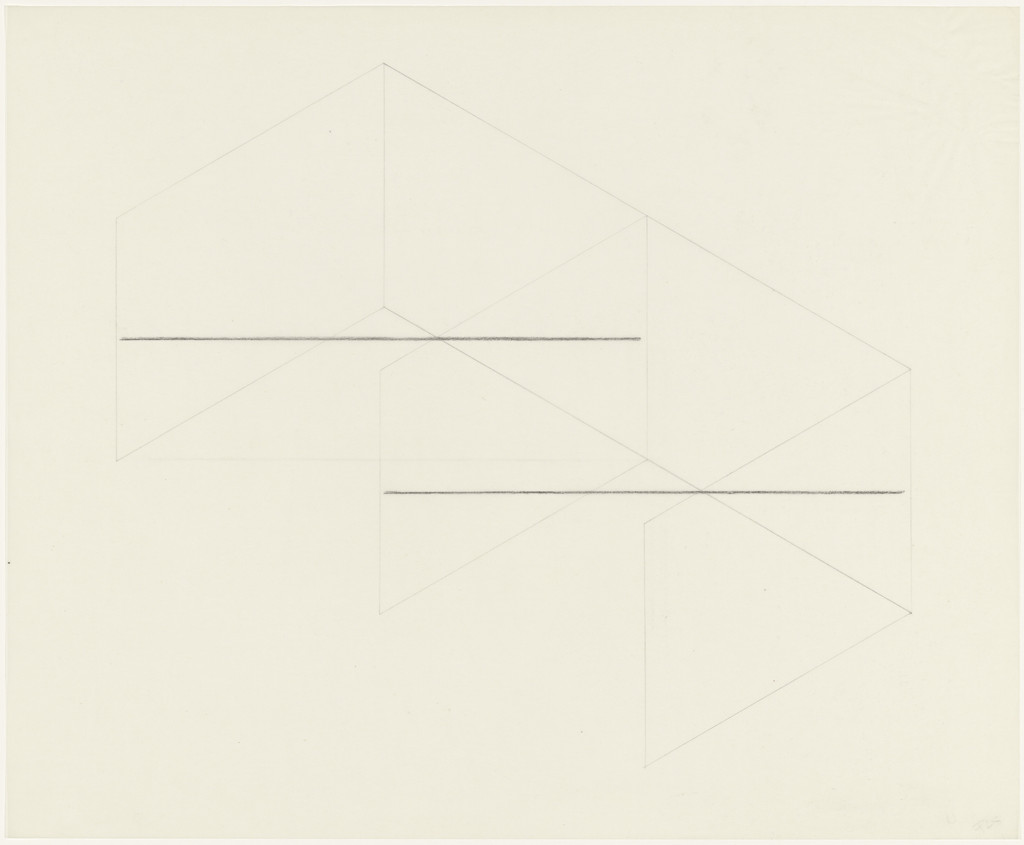 From the series 16 Variations of 2 Horizontal Lines, Fred Sandback, (1973)