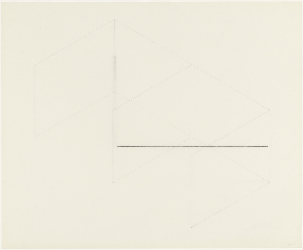 From the series 16 Variations of 2 Horizontal Lines, Fred Sandback, (1973)