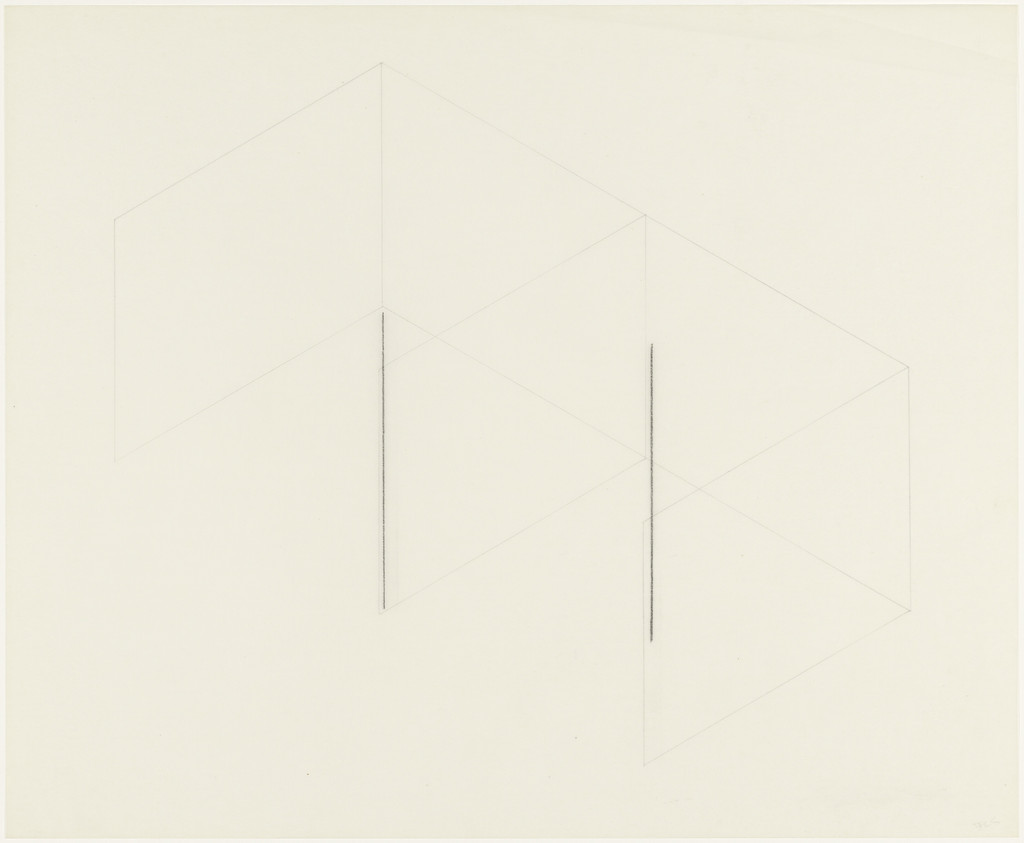 From the series 16 Variations of 2 Horizontal Lines, Fred Sandback, (1973)