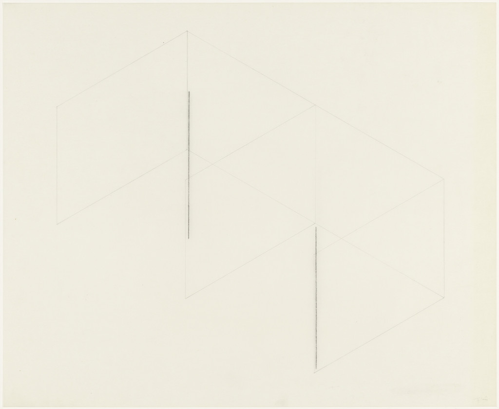 From the series 16 Variations of 2 Horizontal Lines, Fred Sandback, (1973)