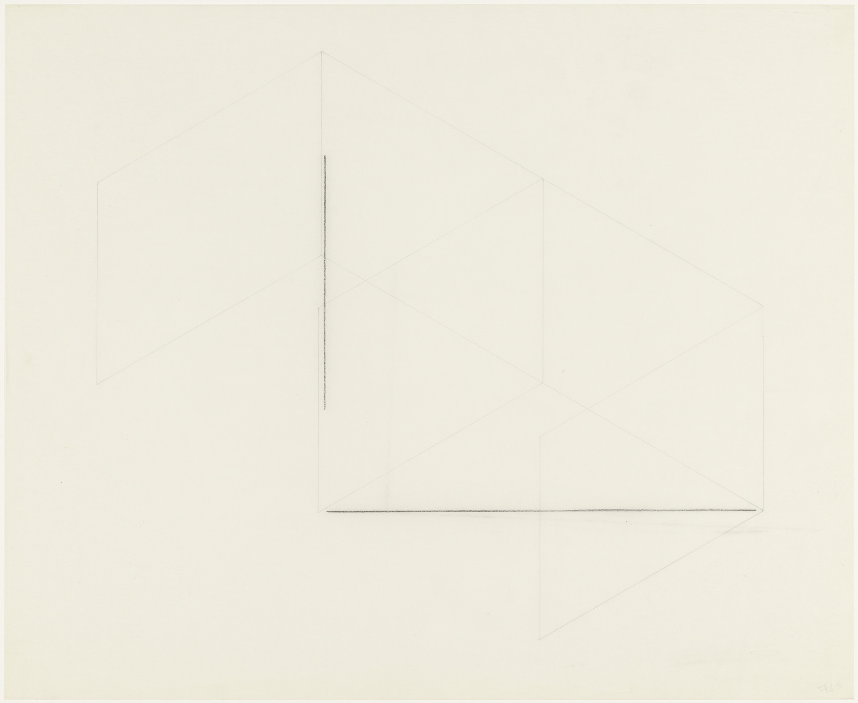Fred Sandback. From the series 16 Variations of 2 Horizontal Lines. (1973)