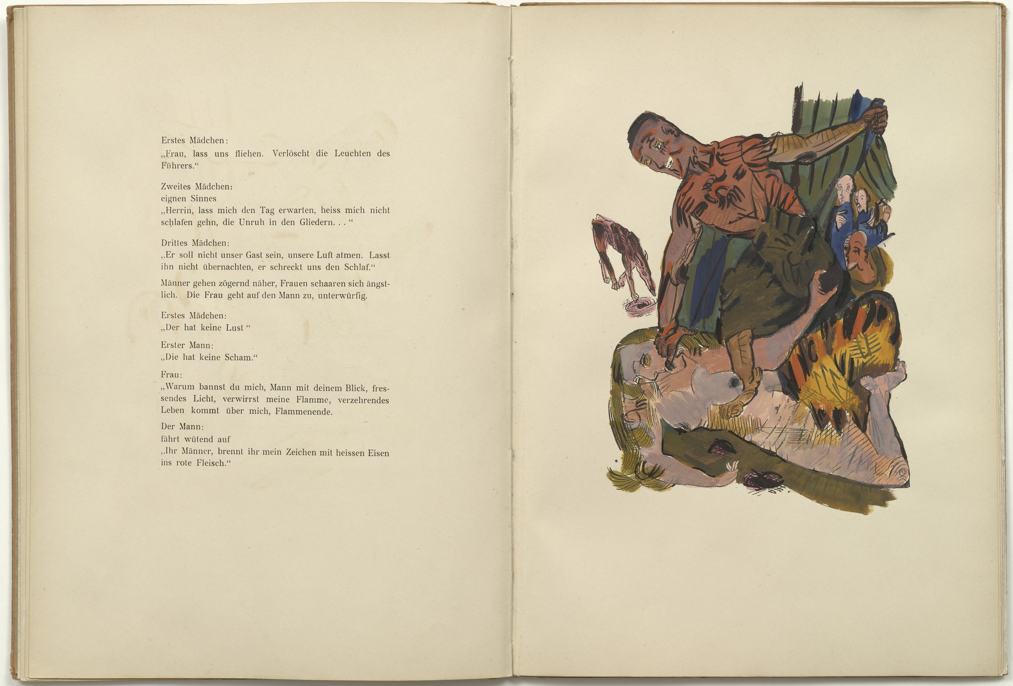 Oskar Kokoschka. Plate (folio 8) from Mörder, Hoffnung der Frauen (Murderer, Hope of Women). 1916 (original executed in 1910)