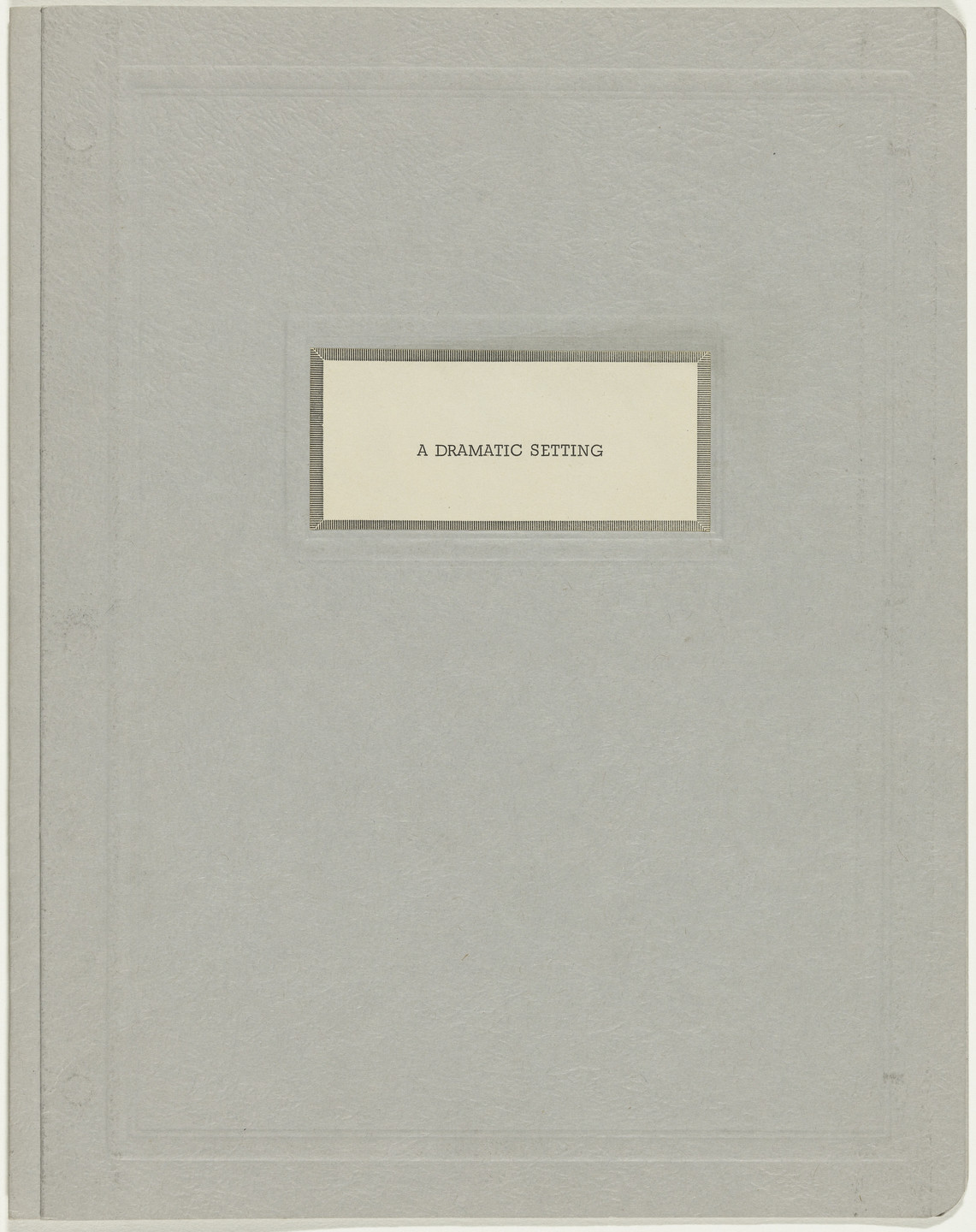 William Leavitt. A Dramatic Setting. 1975